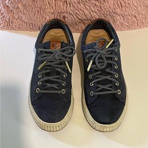 Blue suede Sperry shoes